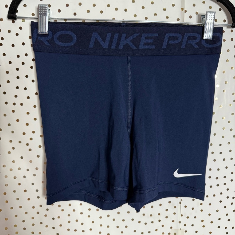 Nike Pro Dark Blue Training Shorts - Picture 2 of 7